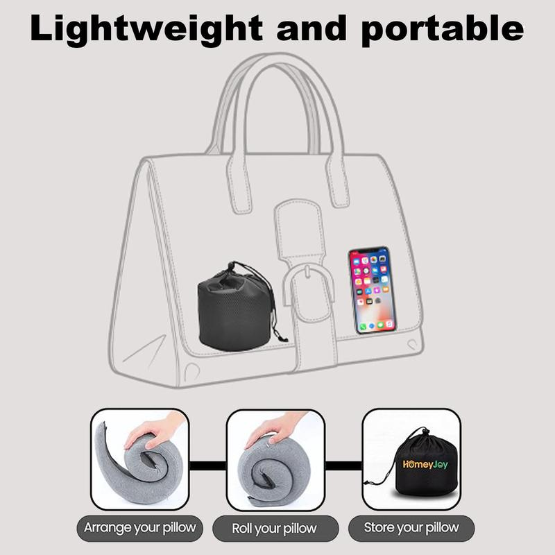 Travel Pillows for Airplanes, Premium Memory Foam Travel Pillow, 360º Ergonomic Design, Asymmetrical Sides, Travel Bag Included, Washable Cover