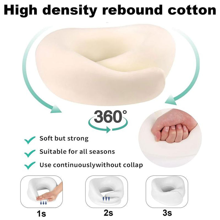 Travel Pillows for Airplanes, Premium Memory Foam Travel Pillow, 360º Ergonomic Design, Asymmetrical Sides, Travel Bag Included, Washable Cover