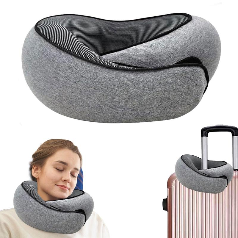 Travel Pillows for Airplanes, Premium Memory Foam Travel Pillow, 360º Ergonomic Design, Asymmetrical Sides, Travel Bag Included, Washable Cover